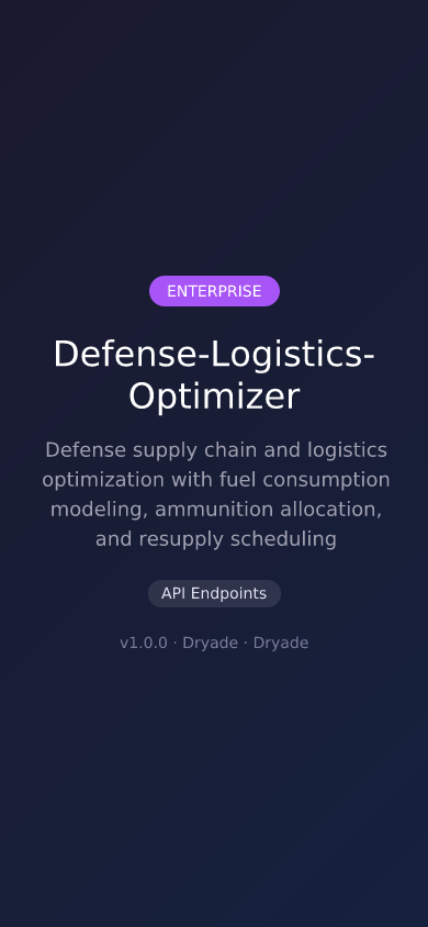 Defense-Logistics-Optimizer screenshot 2