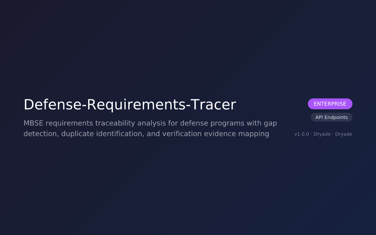 Defense-Requirements-Tracer screenshot