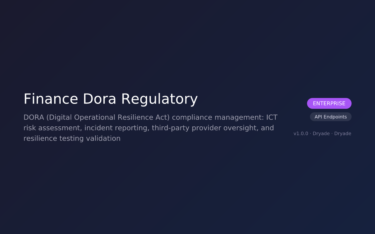 Finance Dora Regulatory screenshot