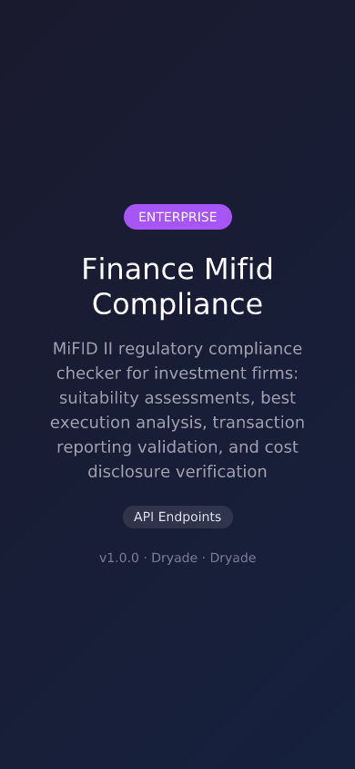Finance Mifid Compliance screenshot 2