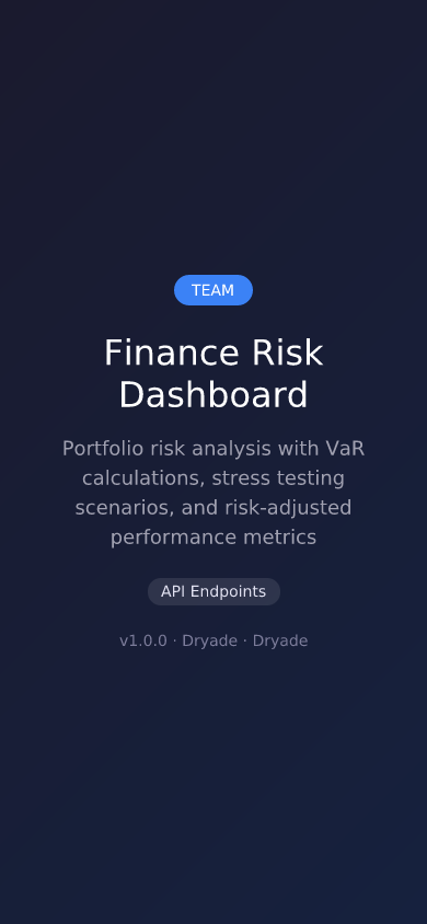 Finance Risk Dashboard screenshot 2