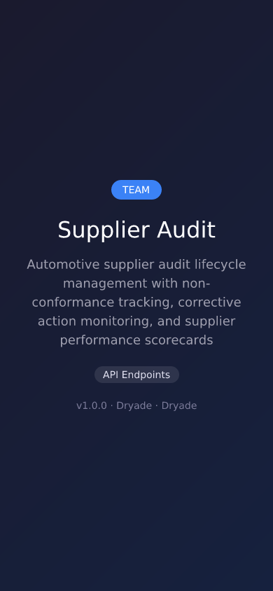 Supplier Audit screenshot 2