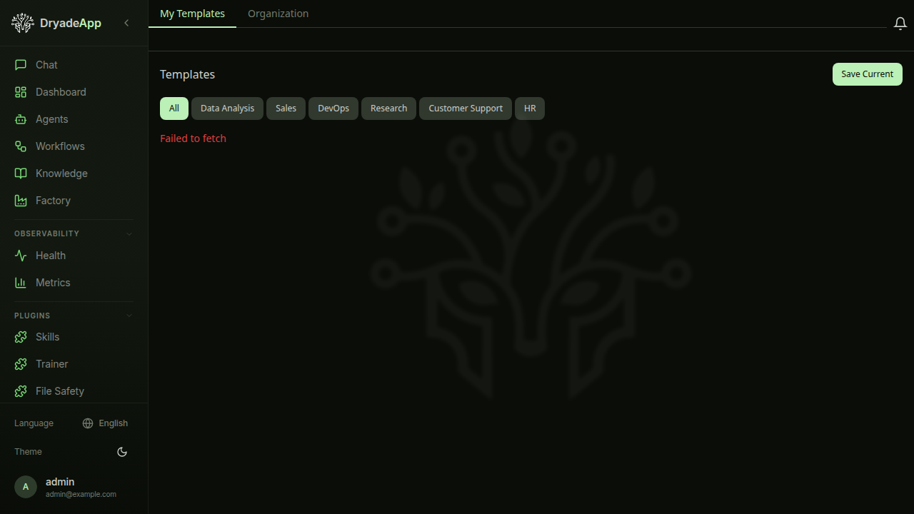 Templates screenshot